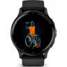Часы GARMIN VENU 3 SLATE STAINLESS STEEL BEZEL WITH BLACK CASE AND SILICONE BAND 010-02784-01